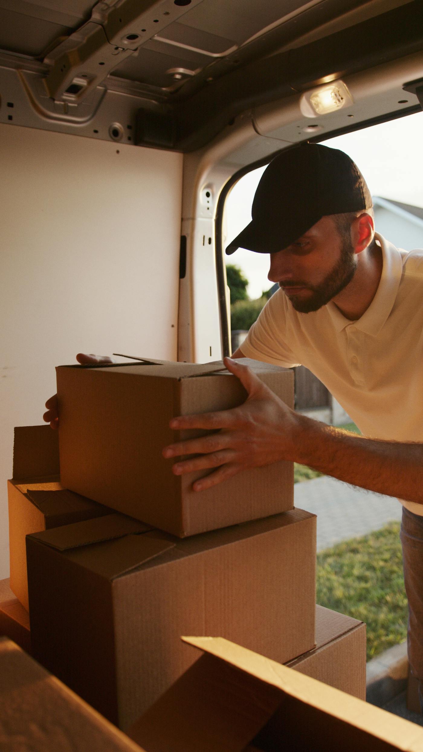 Moving boxes packed for a Saratoga Springs relocation
